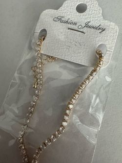 NEW Sparkly Rhinestone Tennis Chain Necklace – Adjustable 16” to 20”