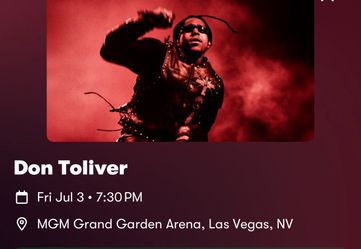 Don Toliver tickets July 3rd