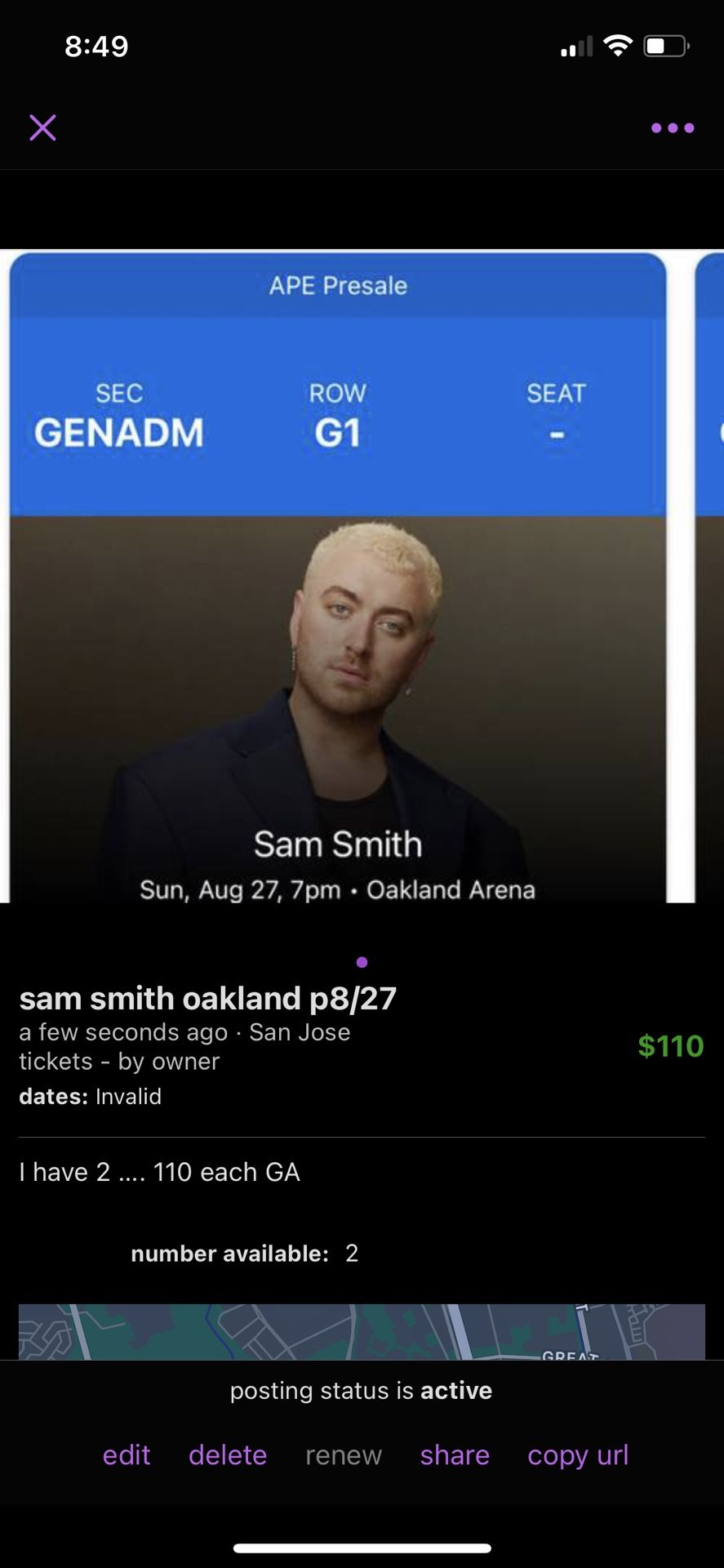 Sam Smith Oakland Tickets