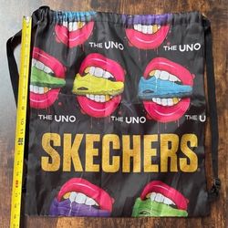 Uno Sketchers Shoes Drawstring Backpack Bag Gym Pool Travel Bag just $3 
