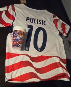 **free cup** Pulisic #10 Adidas Soccer Jersey