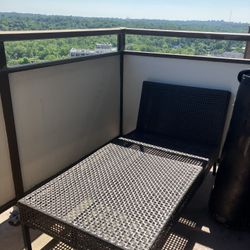 Patio Furniture Brown Wicker 2  Piece Set