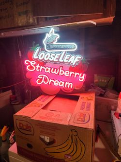 Loose Leaf Strawberry Dream Neon Sign