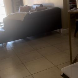 Black leather 2 Piece Sectional Couch