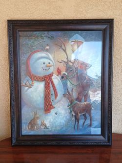 Framed Christmas Winter Scene Art Print