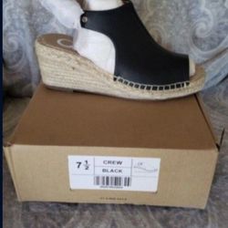 Women's Crew Espadrille Wedge Sandals Size 7,5/8,/8WD And 9