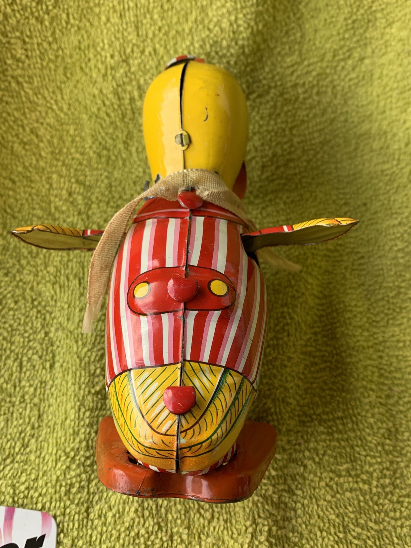 Rare 1940s Daito Tin Litho Friction Toy Duck Japan Nice Bright Colors