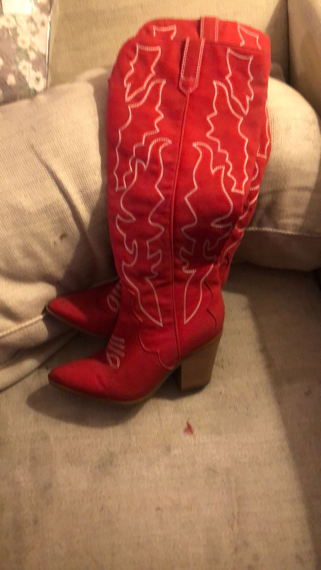 Red. Boots
