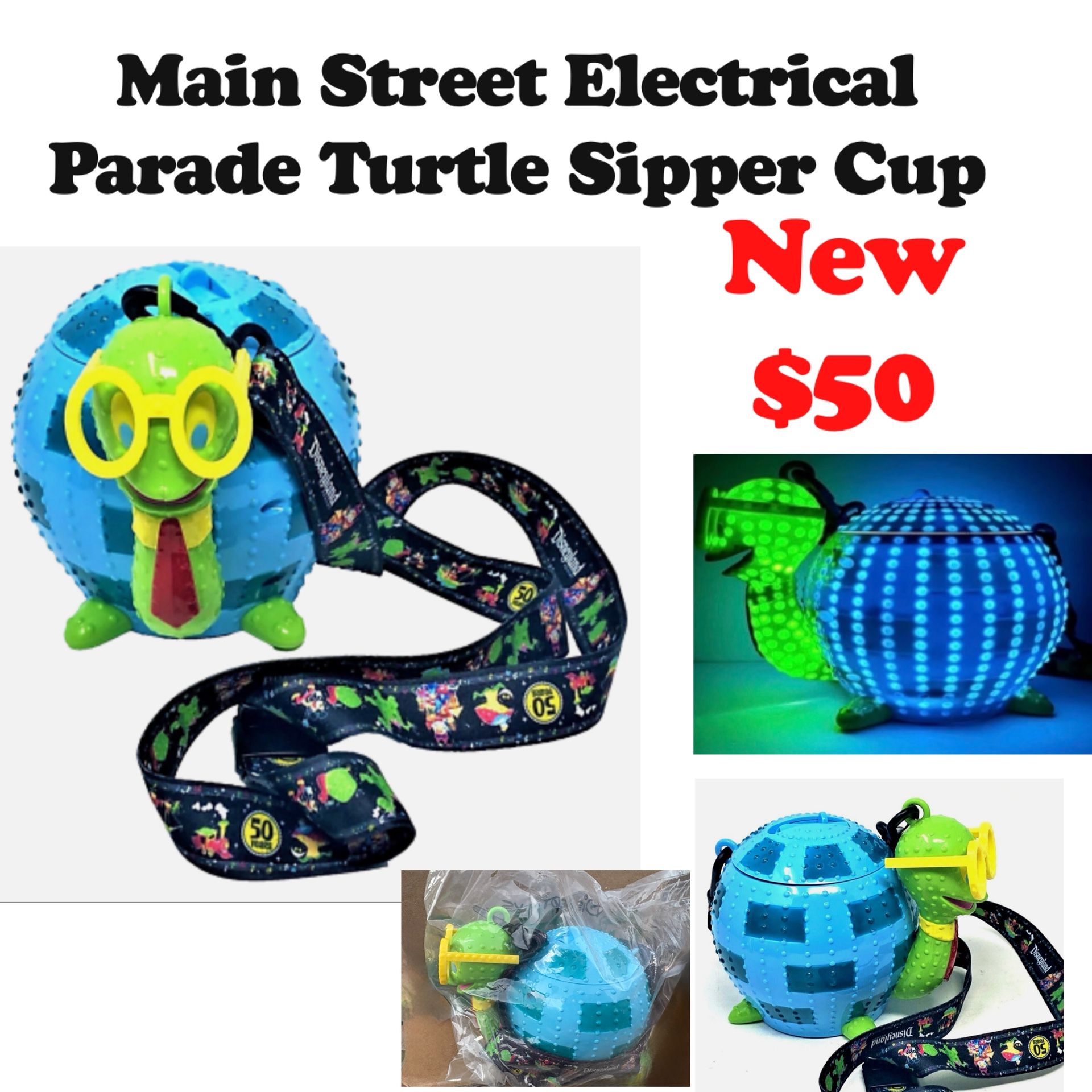 New collection edition Main Street Electrical Parade Turtle Sipper Cup π¨$50 firm cash only pick up only located in east Palmdale off 47th address wil