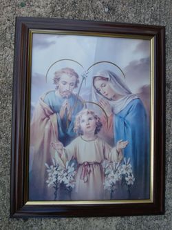 Holy Family Framed Print Joseph Mary & Jesus *10.00 Firm* 19" x 15" Home Decor