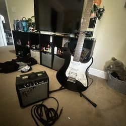 Pacifica Electric Guitar W/ Amp And Stand