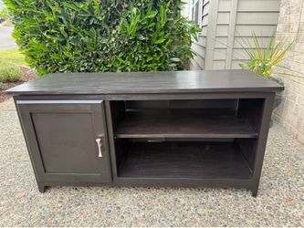Alder TV Stand solid wood stained dark Brown