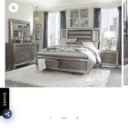 New King Bedroom Set 4 Pieces 