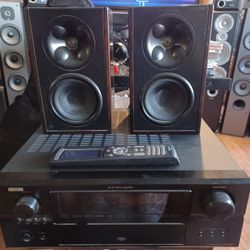 DENON AVR-3806 7.1 CHANNELS HOME THEATER BLUETOOTH RECEIVER AND KLIPSCH WB14 WIRED BOOKSHELF SPEAKERS $500 FINAL PRICE 