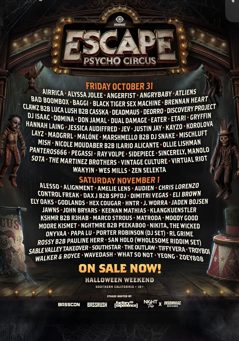 Escape Halloween 2 Day GA Wristband