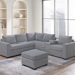 New Sectional Couch With Ottoman / Free Delivery 