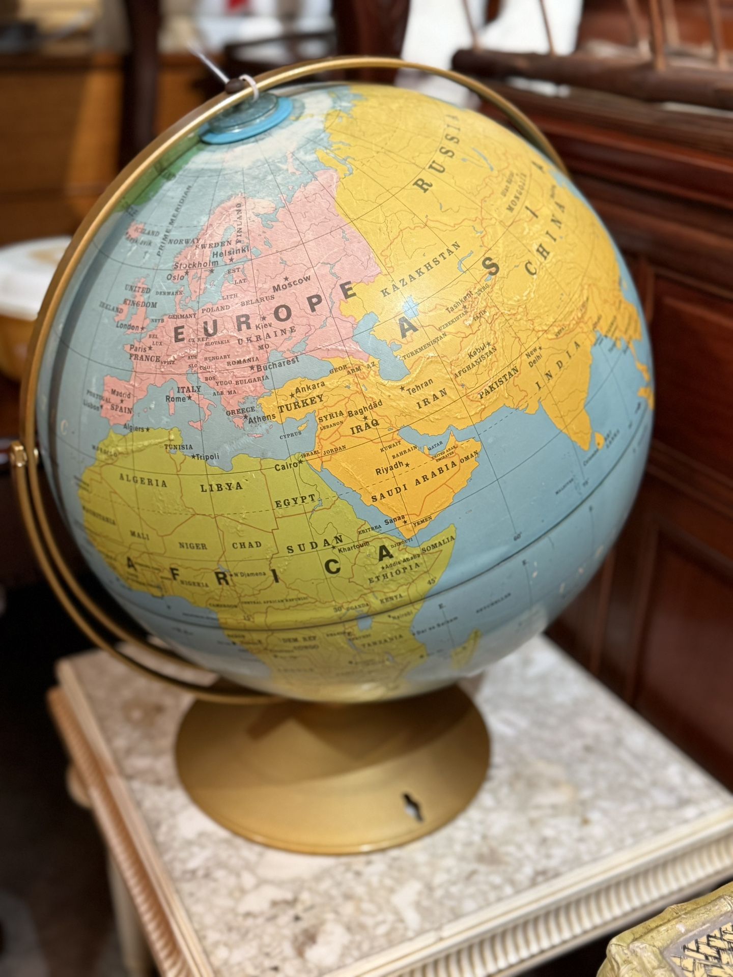 21 Tall Vintage World Globe