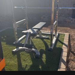 Workout Bench With Squat Cage 