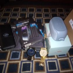 Brand New Cheap Stuff😊/pocket Juice  Cordless  Charger/inn Bluetooth Speaker/2  Watches  Gold FDOGE058/Titanium  Gray Color