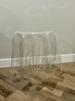 Sculptural unique clear side table