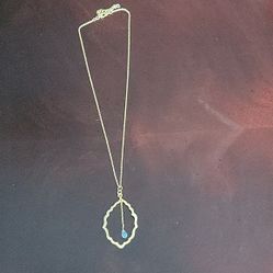BLUE CHALCEDONY TOLEDO 13K GOLD PLATED NECKLACE