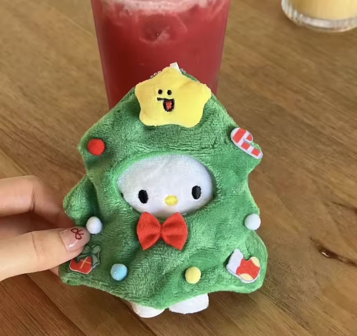 Christmas Hello Kitty Tree Key Chain Plush Plushie Plushy