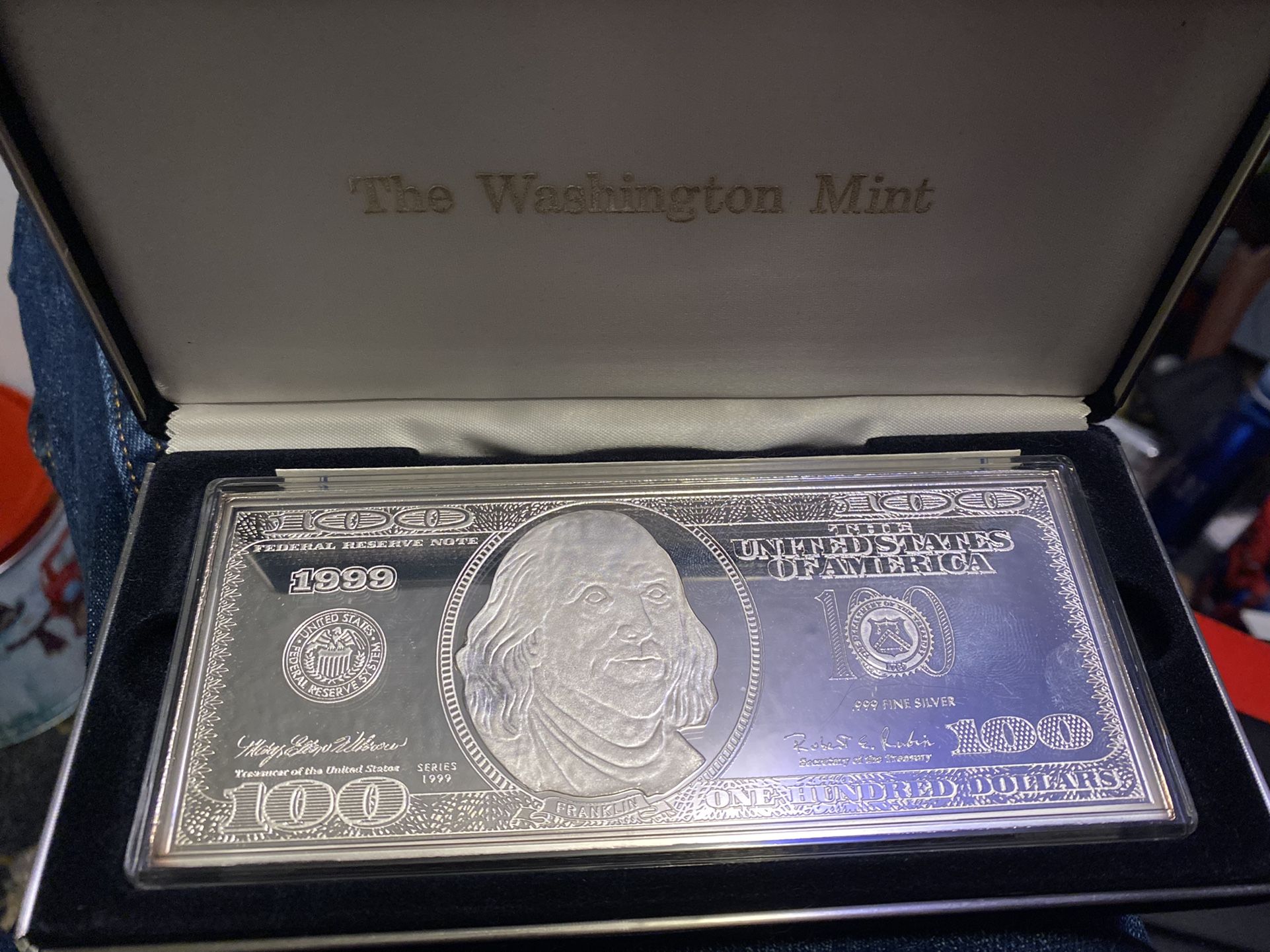 Silver Washington $100 Bill