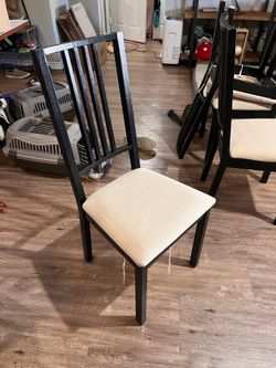 8 Black Wood Modern Dining Chairs NEED GONE ASAP