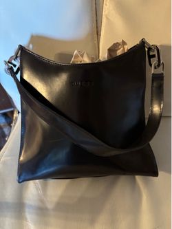 Guess black vinyl purse