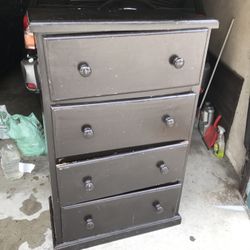 Dresser Old 4 Drawer Heavy Wood Black