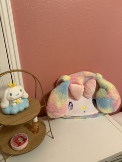Sanrio Face Big Rainbow Tote Bag - Made With Soft And Fluffy Fabric