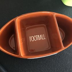 Rae Dunn Football 3 Divider Chip Bowl