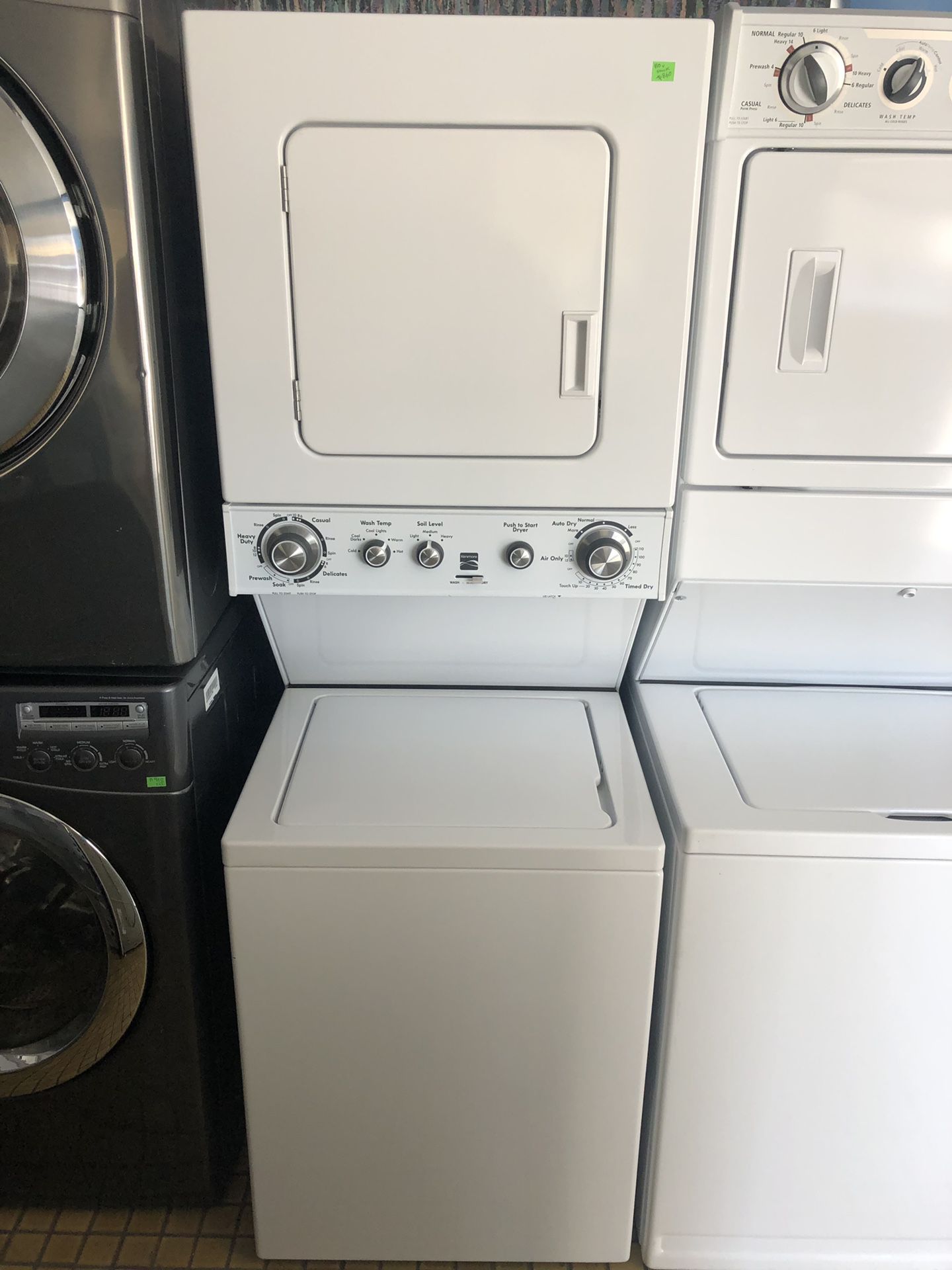 Late model Kenmore 110v stackable Washer Dryer