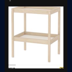 Wooden Changing Table With Bottom Storage 