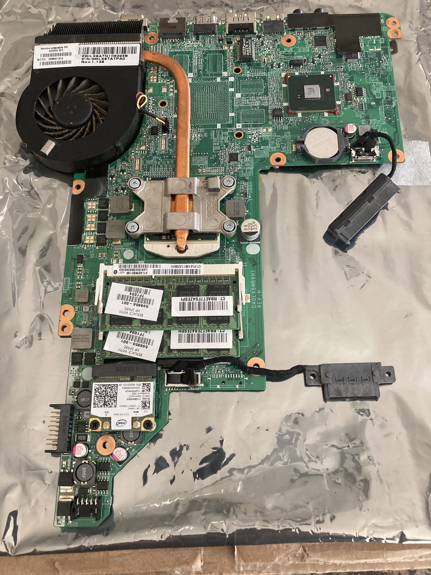 HP DV6 3150us  Motherboard CPU Memory