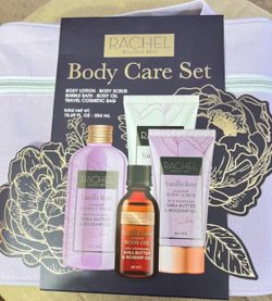 Rachel Rachel Roy Nourishing Body Collection (Vanilla Rose Scented), a bath and body gift set infused with shea butter and rosehip oil
