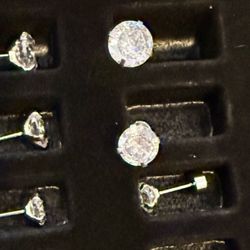 Set Of Diamond Style Earrings