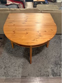 Solid Wood Drop-Leaf Sofa Table / Console Table with Shelves