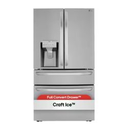 30 cu. ft. 4-Door French Door Refrigerator Full Convert Drawer, Smart Cooling and Craft Ice, Print Proof Stainless Steel