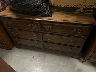 Two classic wood bureau nightstands