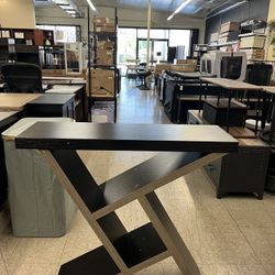 Modern Console Table Sofa Table with Open Shelf 36"L x 11.5"W x 34"H - Gray / Brown