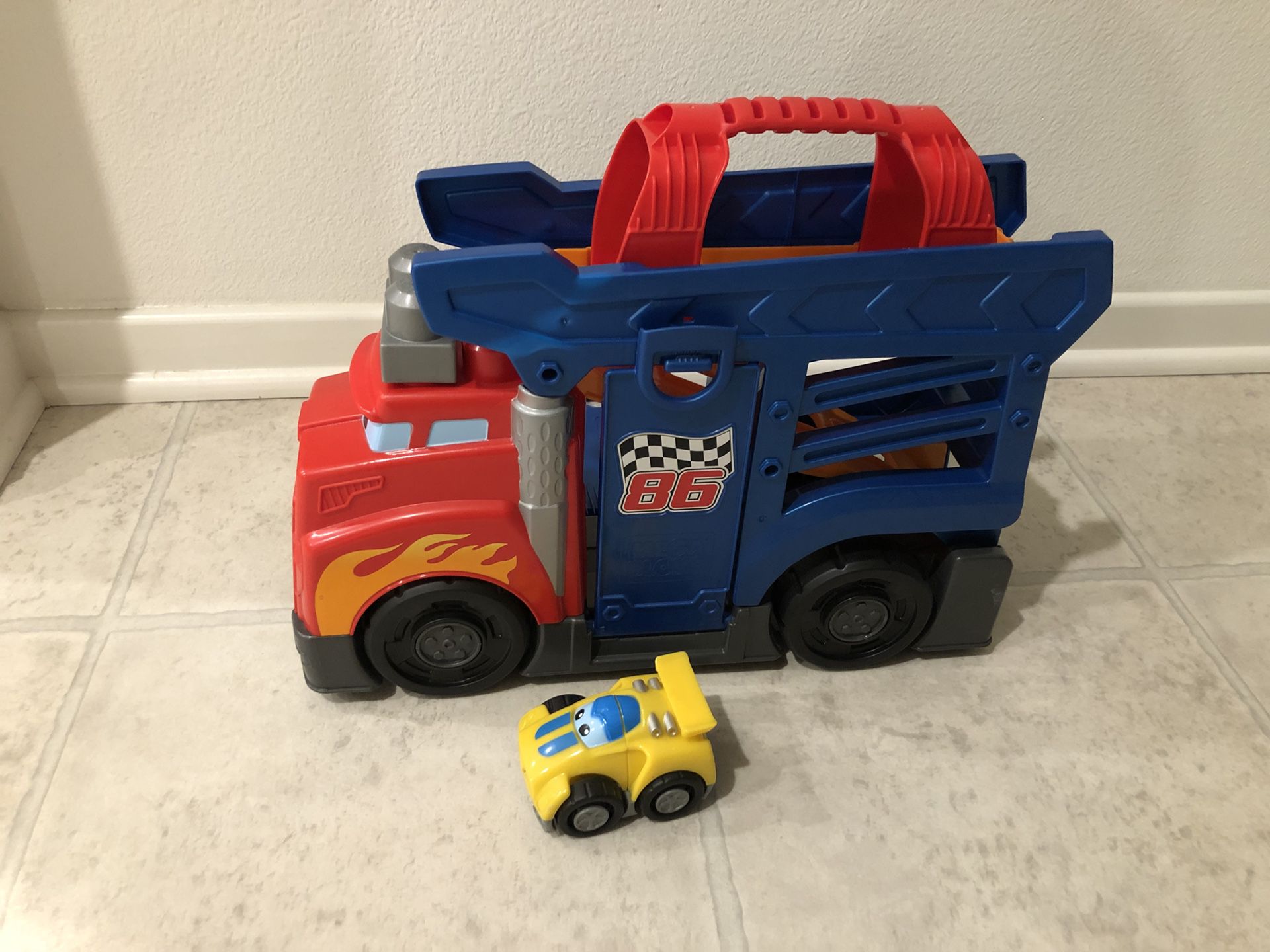 Race car and trailer
