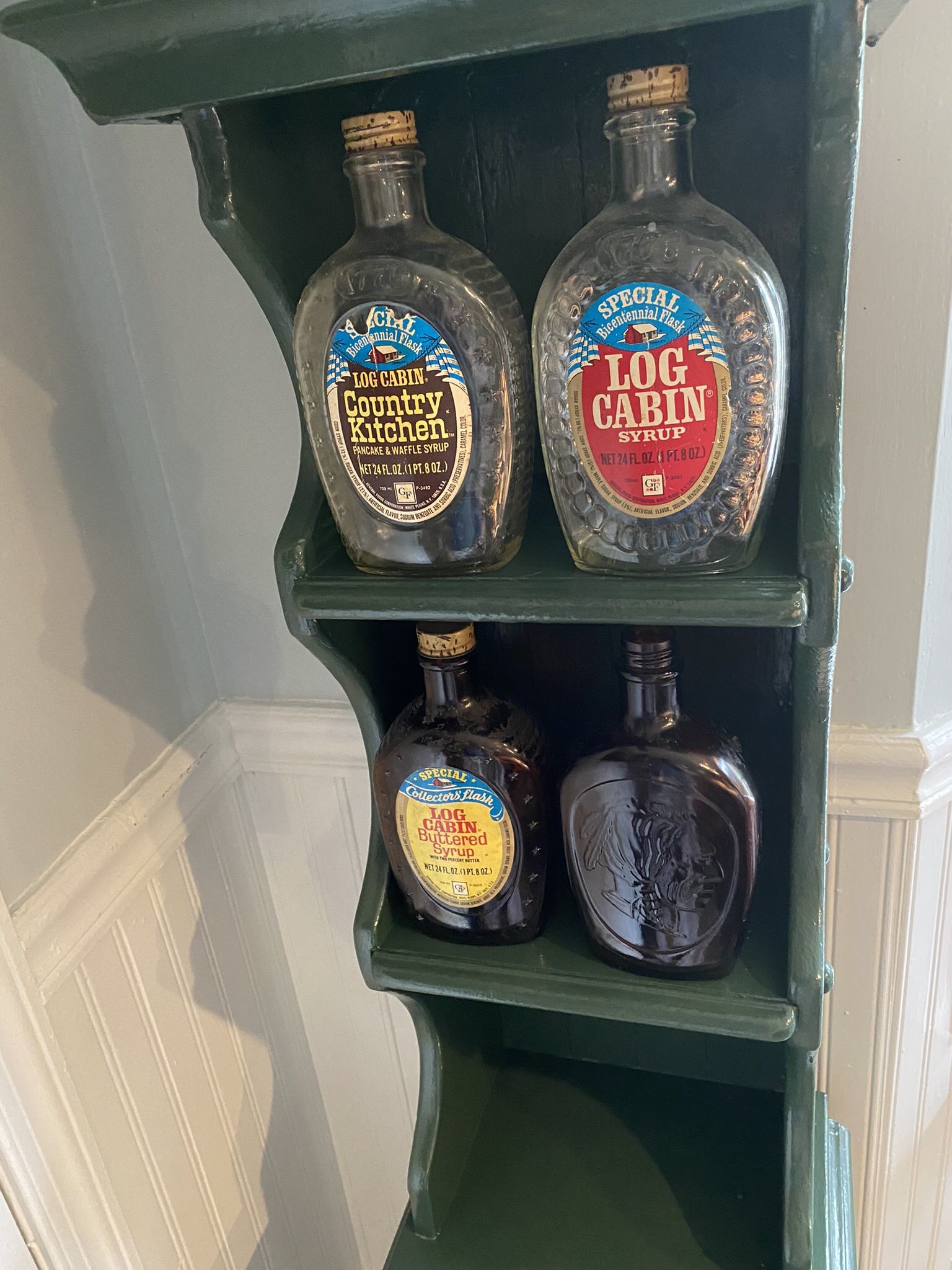 Collectable and Vintage Log Cabin Maple Syrup Bottles