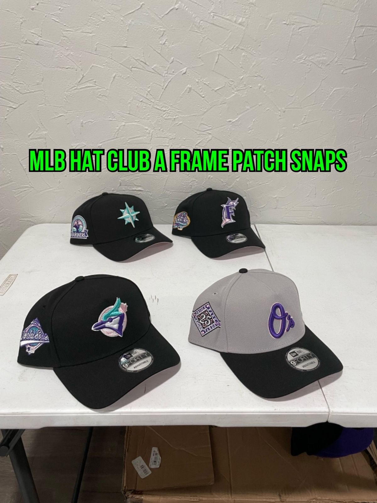 MLB New Era Hat Club 9forty A Frame Adjustable SnapBack Hats Marlins Mariners Orioles Blue Jays