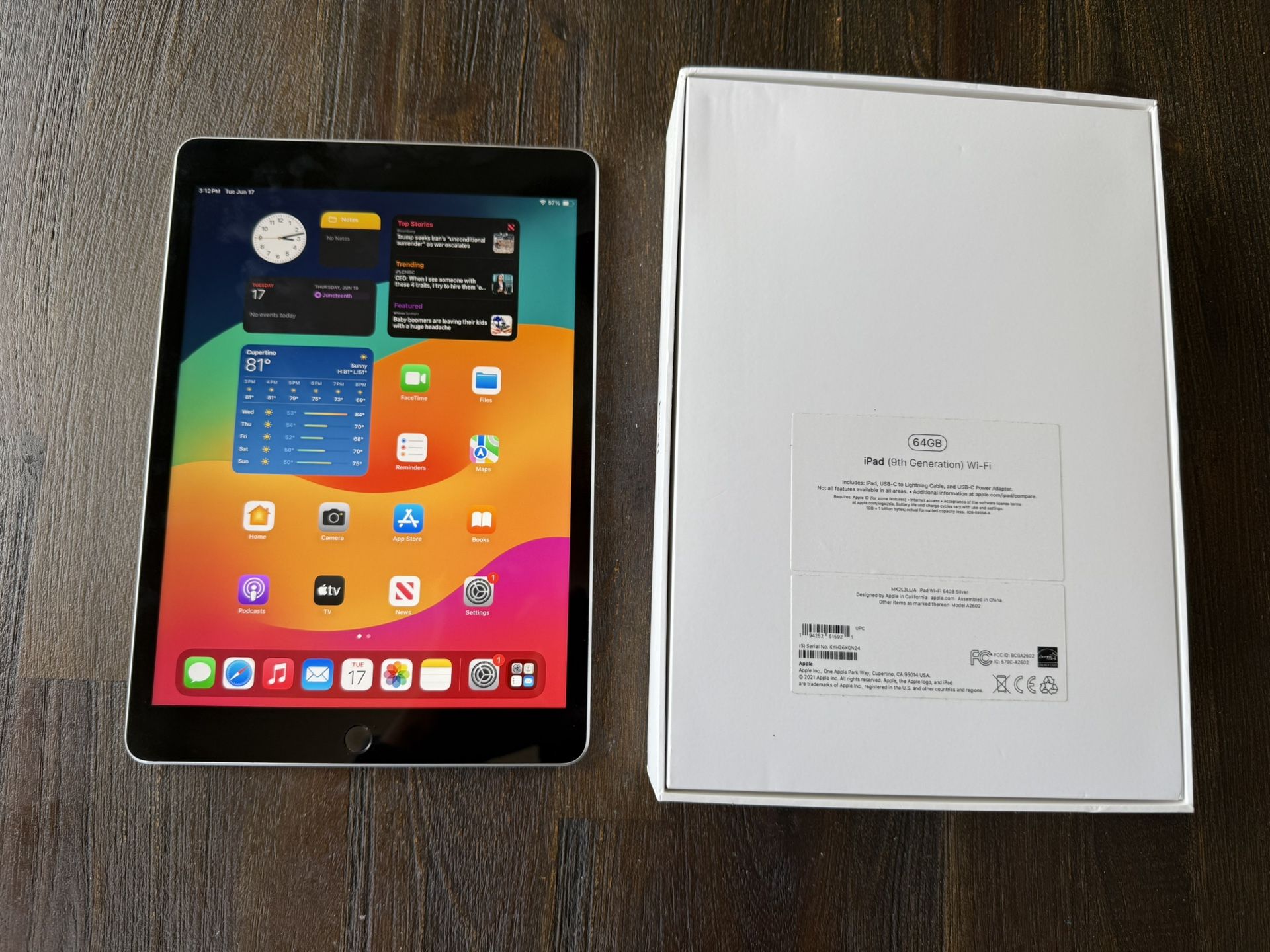 iPad 9th Generation Silver 64 Gb