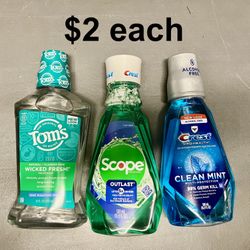 Crest Mouthwash. Small $2, Large $3