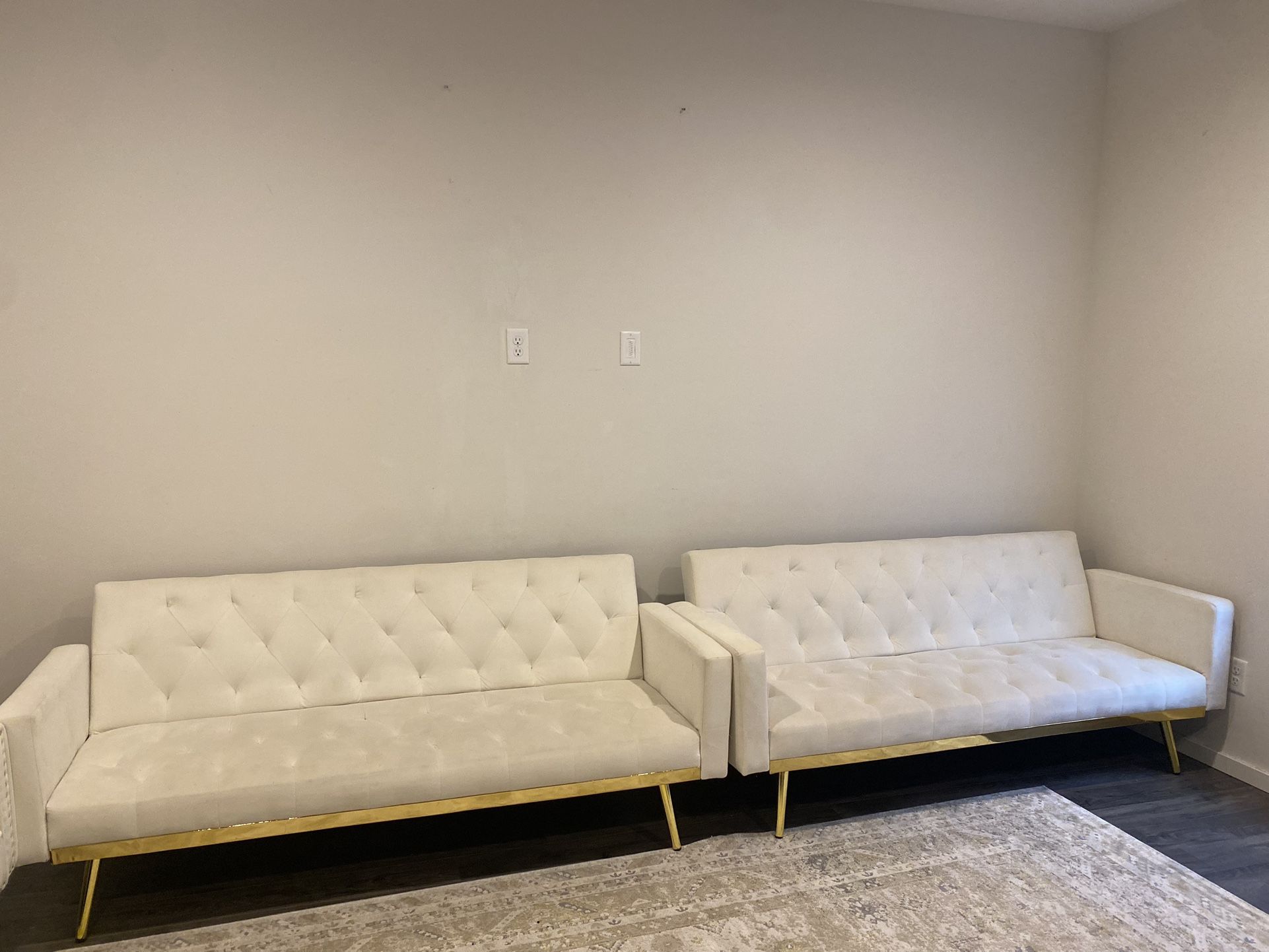 White Couches ( Convert Into Futon Beds Too) 