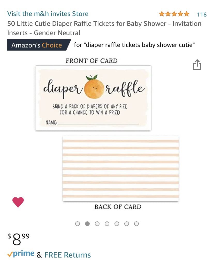 Diaper Raffle Tickets 