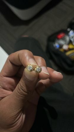 Greek key Versace earrings 10k 1k diamond