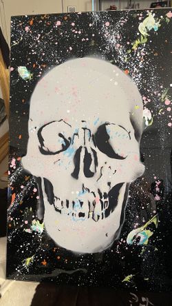 HUGE SKULL ORIGINAL PAINTING POP ART " 